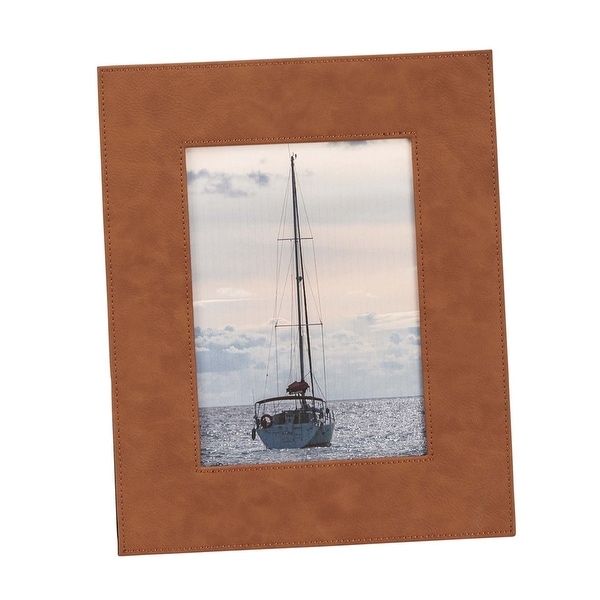 5" X 7" Caramel Brown Leatherette Rectangular Photo Frame