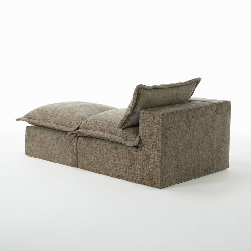 Chenille L-Shaped Modular Sectional Sofa Comfy Cloud Couch For Living Room