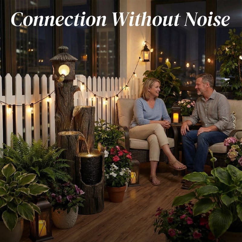 Outdoor 3 Tier Bird and Birdhouse Fountain with ETL Auto Protection