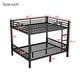 preview thumbnail 15 of 30, Metal Bunk Bed with Ladder and Metal Slats Support, Storage Underneath, Heavy Bunk Beds, Black Bed Frame, No Box Spring Needed