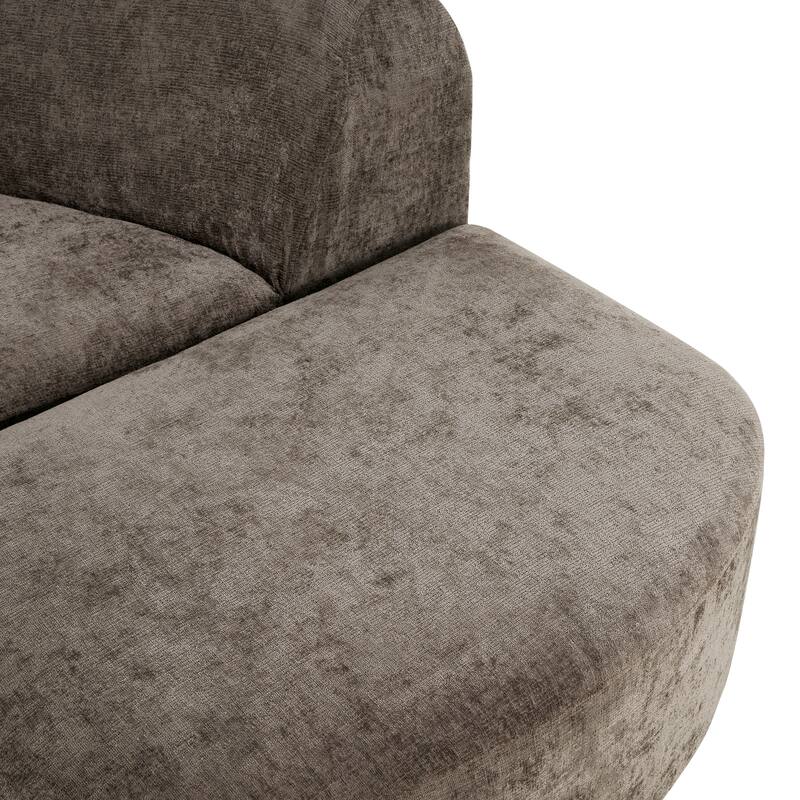 Christopher Knight Home - Modern Upholstered Curved Sectional Sofa with Deep Seat Ottoman