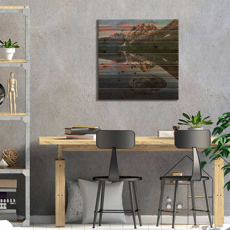 Peak From Silver Lake, Sierra Nevada, California Print On Wood by Tim Fitzharris - Multi-Color