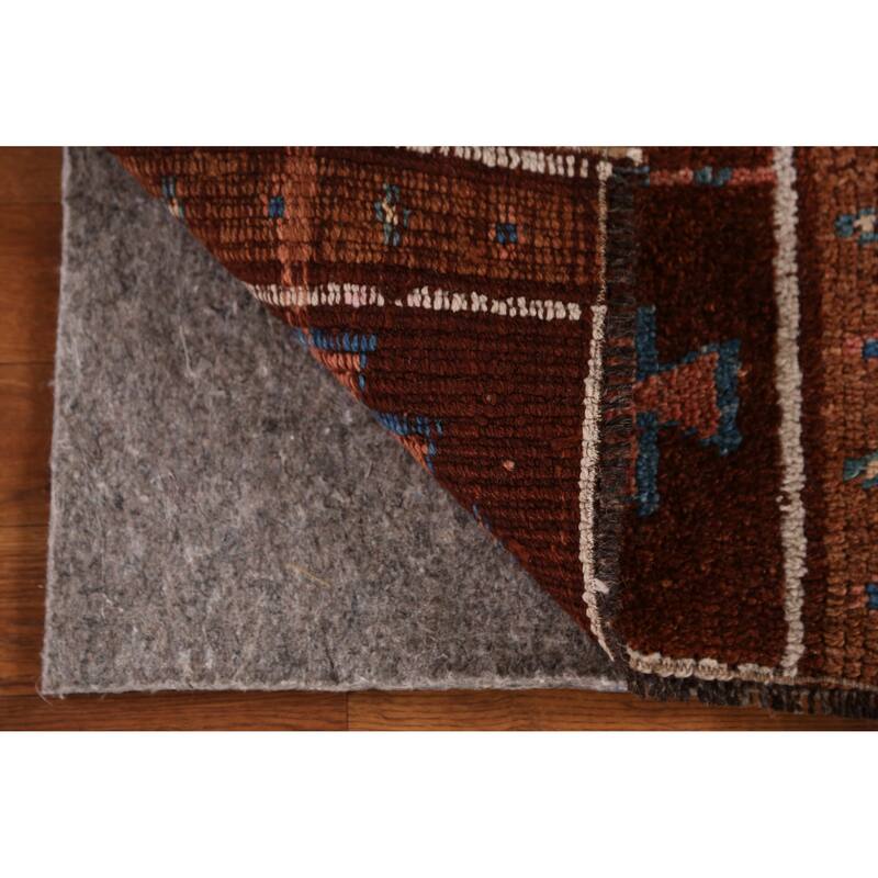 Hand Knotted Oriental 100% Wool Carpet Transitional Tribal Brown Anatolian Area Rug - 2' 3'' X 1' 5''