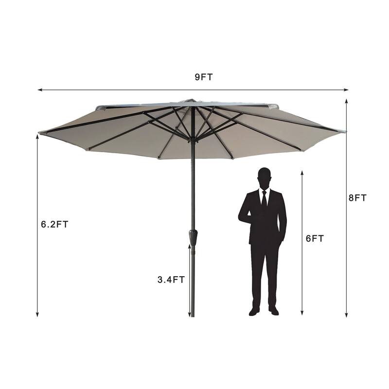Outdoor terrace umbrella with tilting mechanism