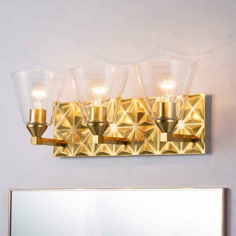 Modern 3 Light Bath/Vanity Light in Brass