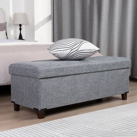StorageWorks Fabric Storage Ottoman, Bench for Entryway and Bedroom