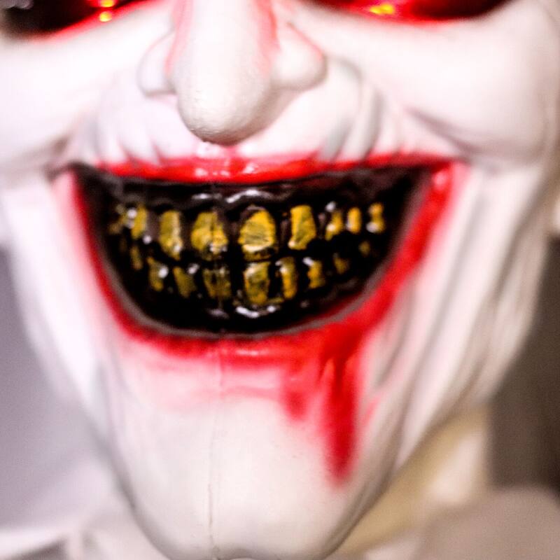 Haunted Hill Farm 5.75-Ft. Animatronic Doctor, Indoor/Covered Outdoor Halloween Decoration, Red LED Eyes, Laughing, Snips