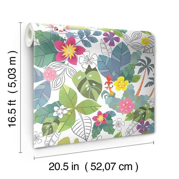 Blue & Green Disney Moana Jungle Peel and Stick Wallpaper by RoomMates