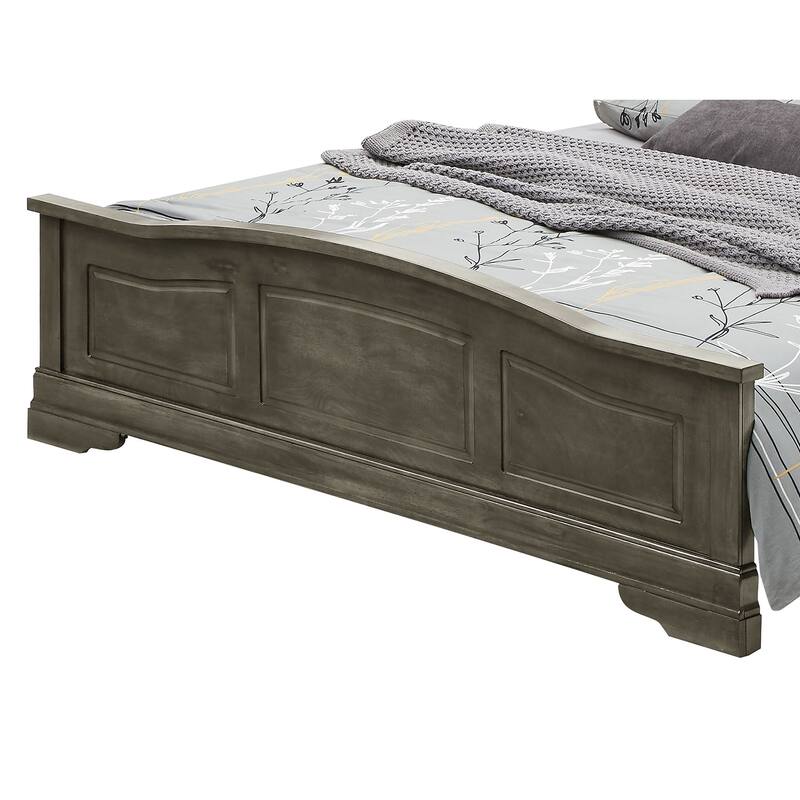 Louis Philippe Upholstered Queen Panel Bed