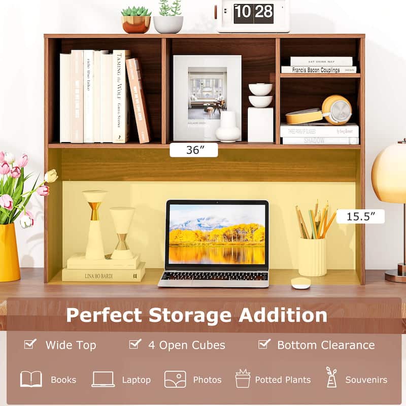 Costway Computer Desktop Bookcase Countertop Storage Bookshelf - See Details