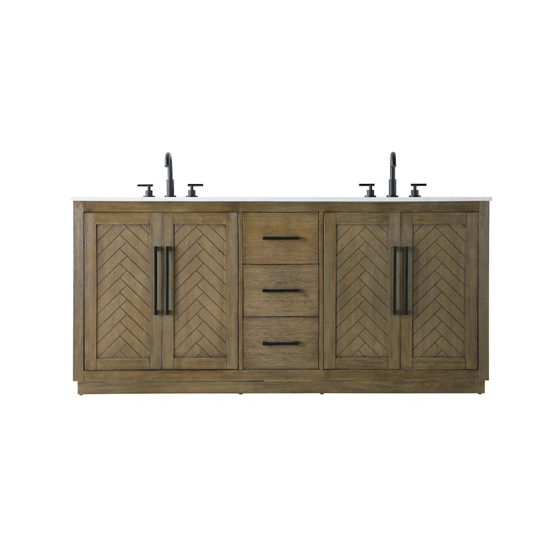 Elegant Lighting VF29072D Chase 72" Free Standing Double Basin Vanity - Hazel Oak