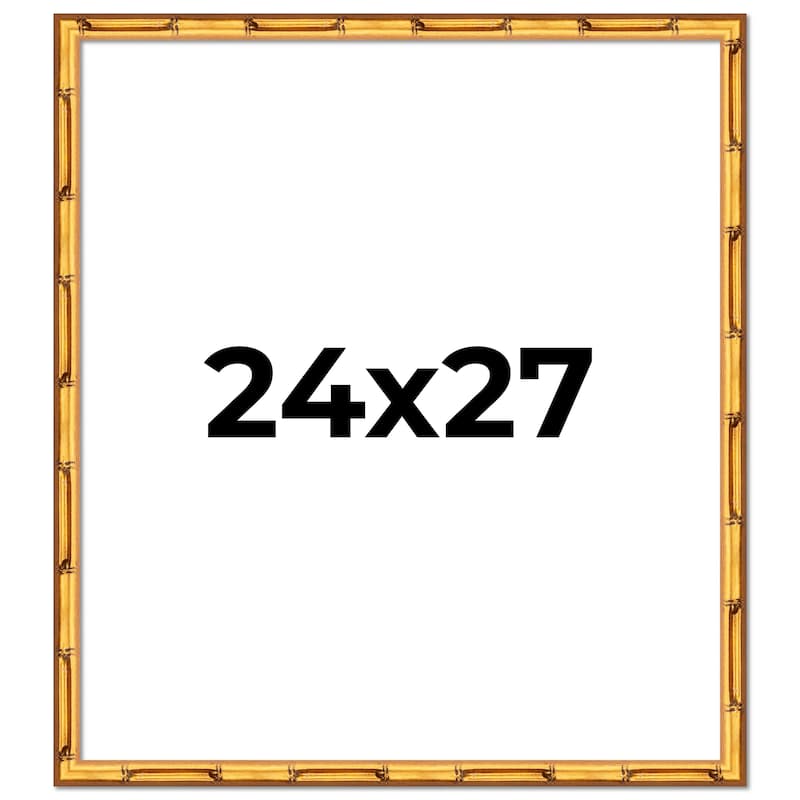 24x27 Frame Gold Bamboo Solid Wood Picture Frame | 1 Inch Moulding