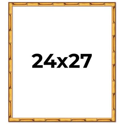 24x27 Frame Gold Bamboo Solid Wood Picture Frame | 1 Inch Moulding