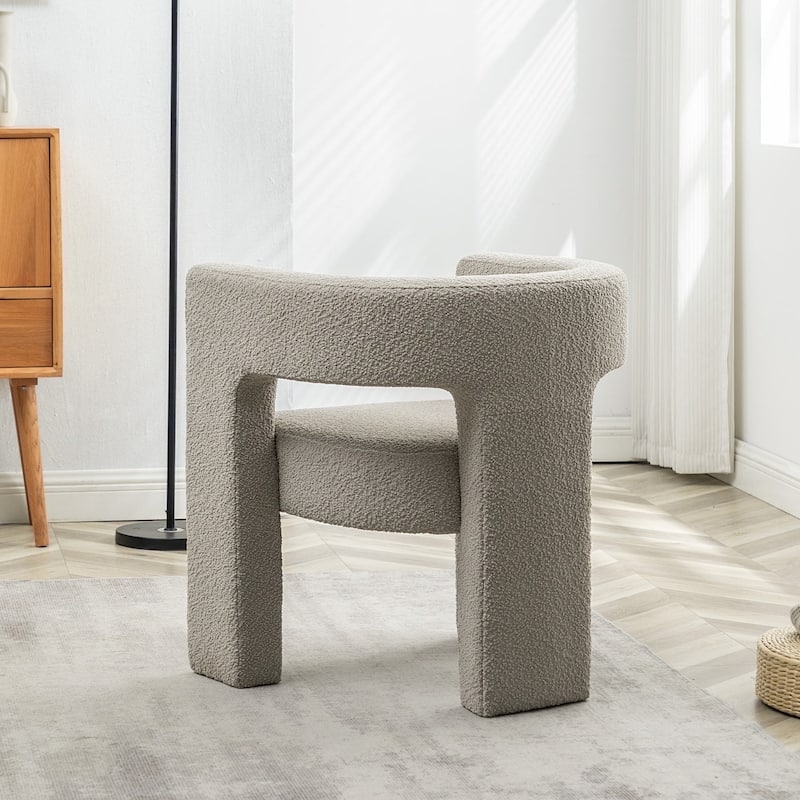KINWELL 28" Wide Boucle Upholstered Square Armchair