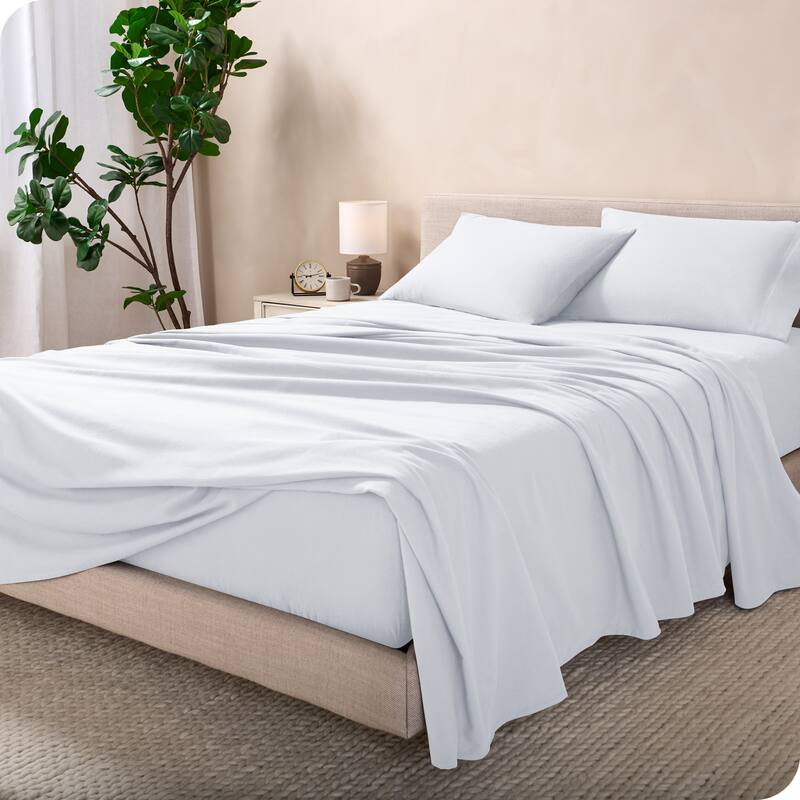Bare Home Cotton Flannel Sheet Set - Velvety Soft Heavyweight - Twin XL - White