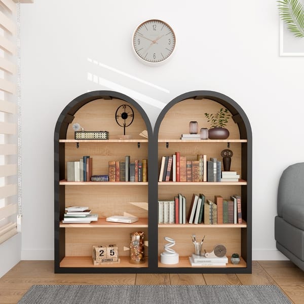 Farmhouse Style 7-Tier Bookshelf With Doors & Drawers – Tall Wooden Bookcase For Living Room, Office, Or Kitchen