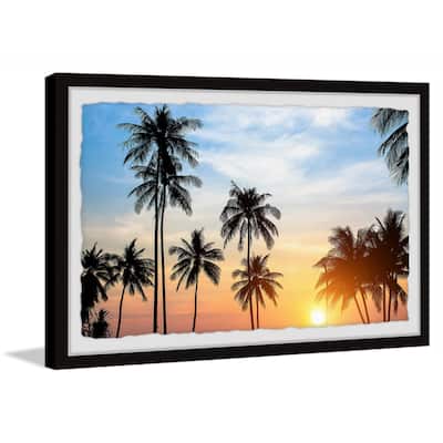 'Tropical Summer Sunset' Framed Painting Print