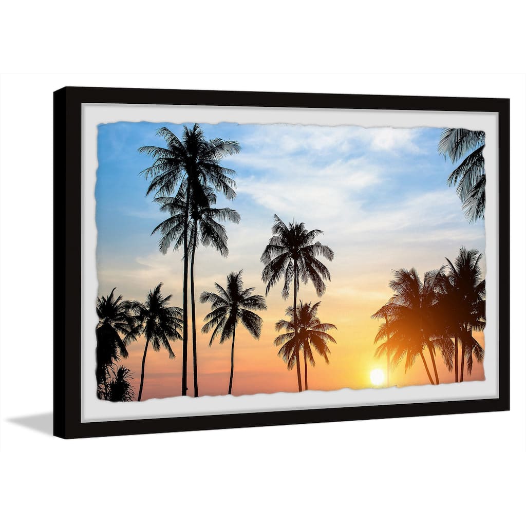 'Tropical Summer Sunset' Framed Painting Print