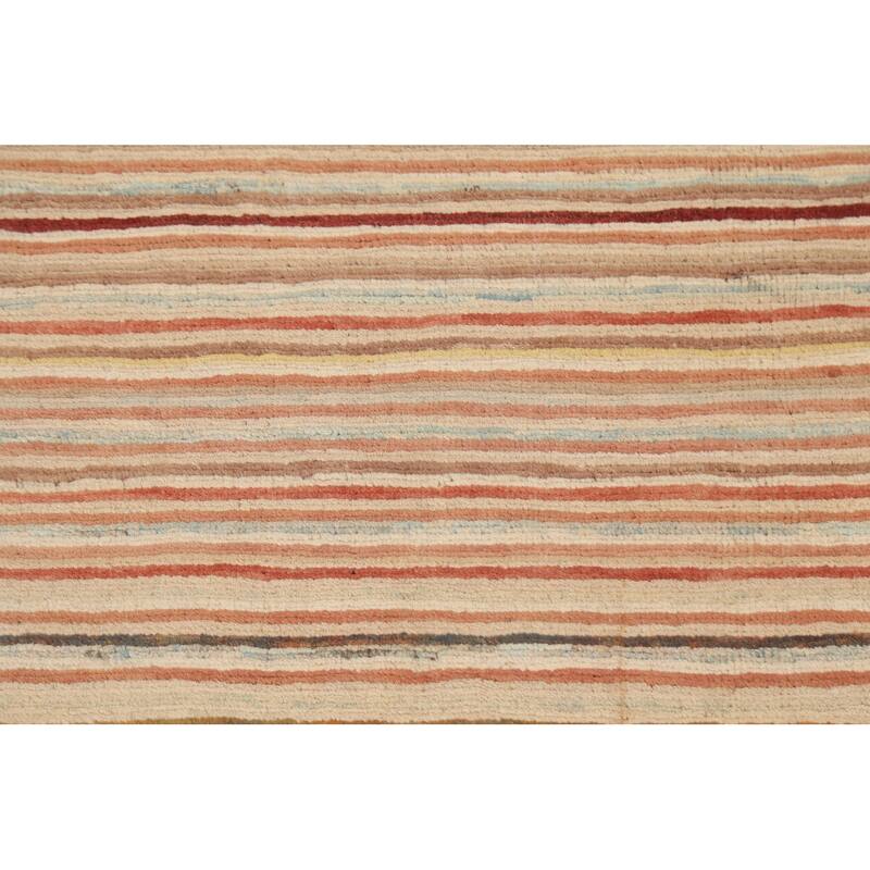 Modern Striped Gabbeh Kashkoli Oriental Area Rug Handmade Wool Carpet - 2'6" x 4'1"