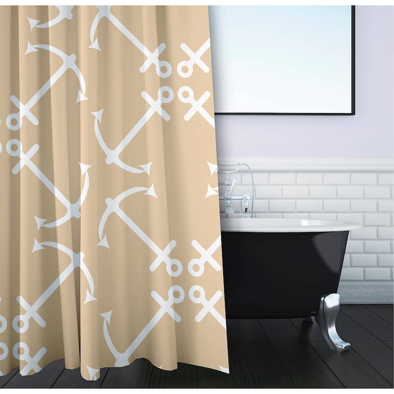 71 x 74-inch Anchor's Up Geometric Print Shower Curtain