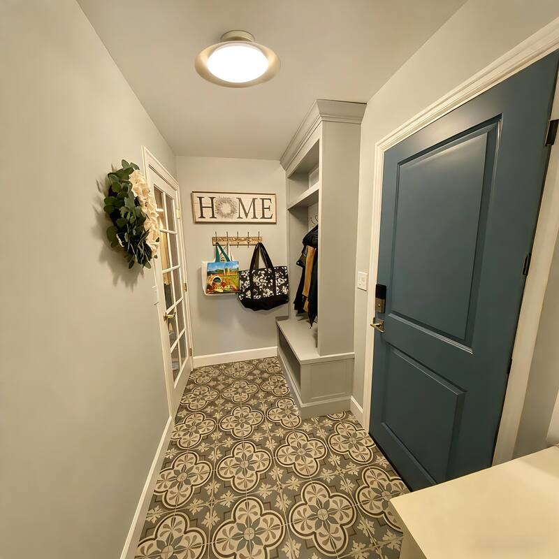 11.8-in W LED Compatible Mid-Century Modern Semi Flush Mount Ceiling Light