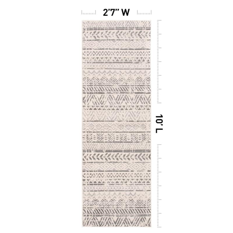 The Curated Nomad Midtown Geometric Distressed Bohemian Rug