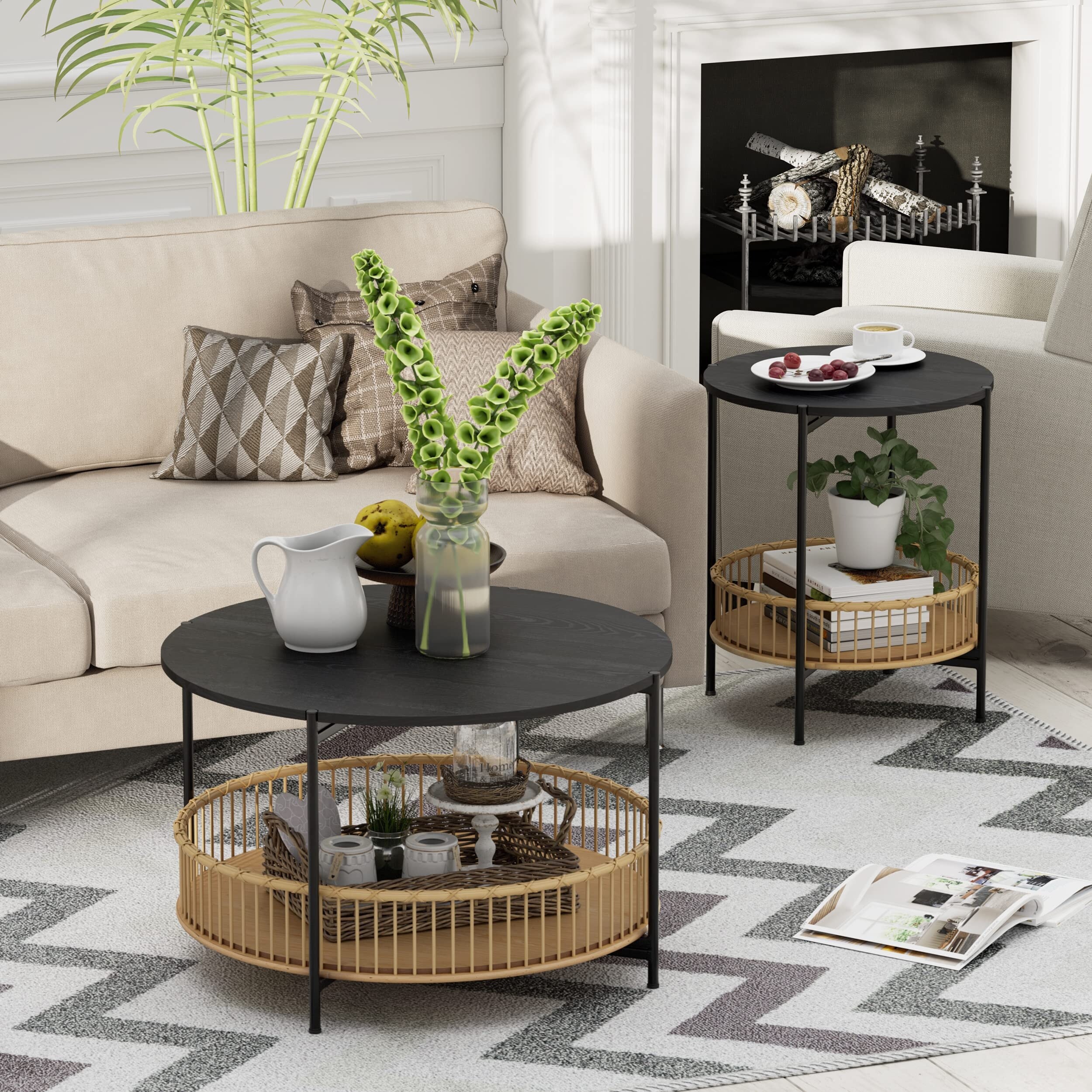 Boho coffee table set deals