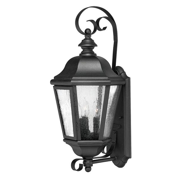 slide 2 of 6, Hinkley Lighting 21" Height 3 Light Lantern Outdoor Wall Sconce from Black