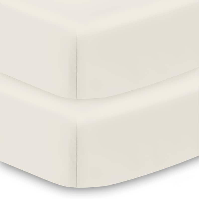 BreathableBaby All-in-One Fitted Sheet & Waterproof Cover for 52" x 28" Crib Mattress (2-Pack) - Ecru