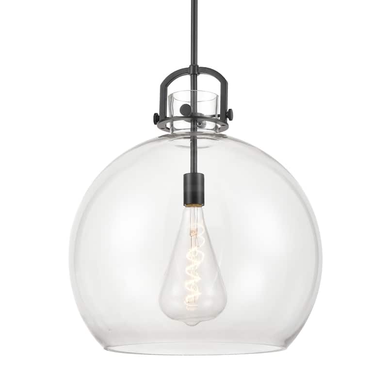 Innovations Lighting 410-1SL-23-18 Newton Sphere Pendant Newton Sphere - Matte Black / Clear