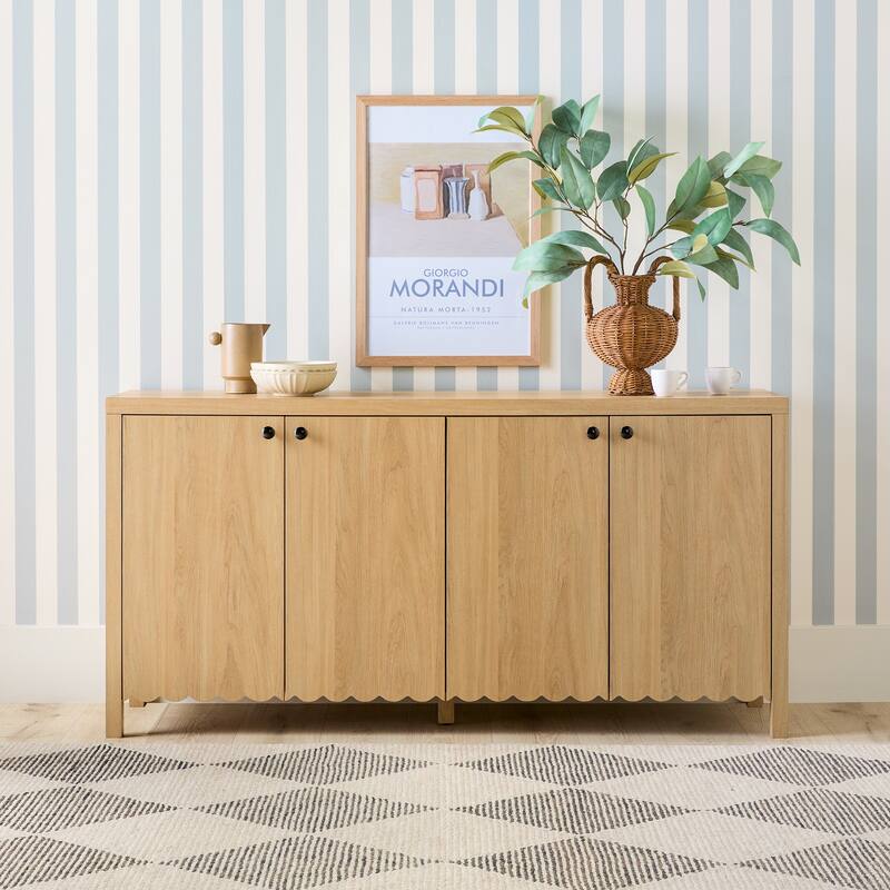 Walker Edison Modern Wood Scalloped Sideboard TV Stand