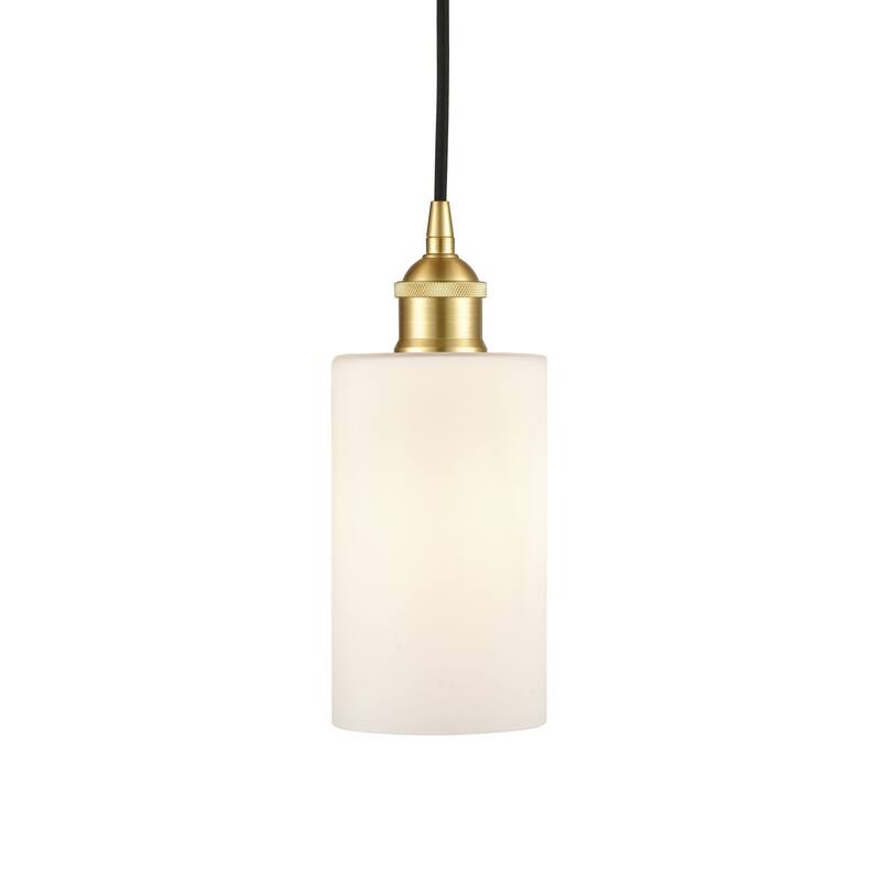 Innovations Lighting 616-1P-10-4 Clymer Pendant Clymer 4" Wide Mini - Satin Gold / Matte White