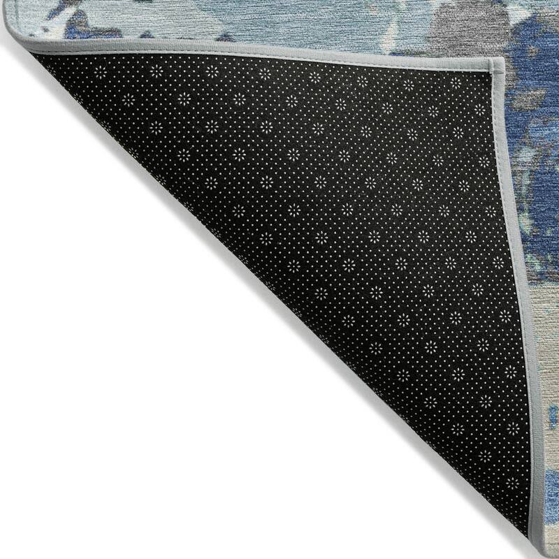 Machine Washable Indoor/Outdoor Modern Splatter Chantille Rug