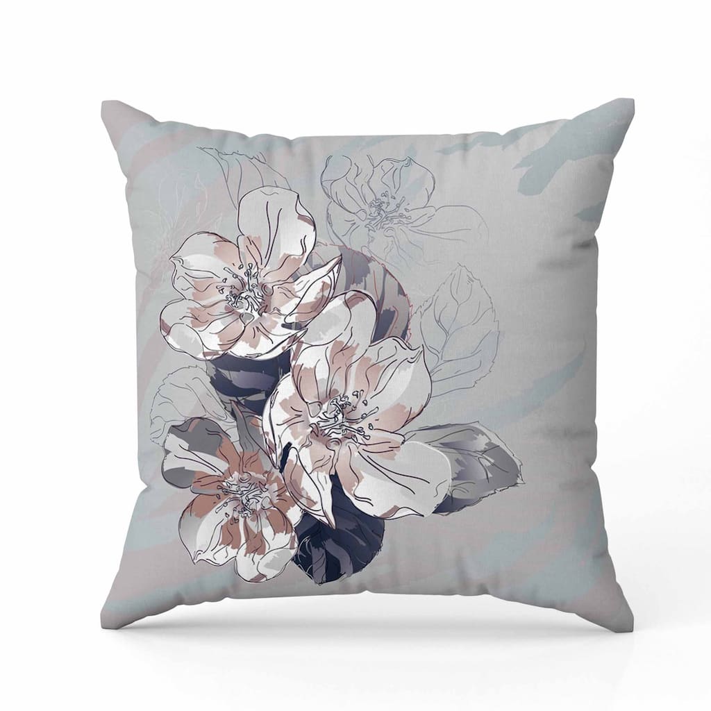 Rosemary Romance Faux Suede Reversible Throw Pillow Gray and Green