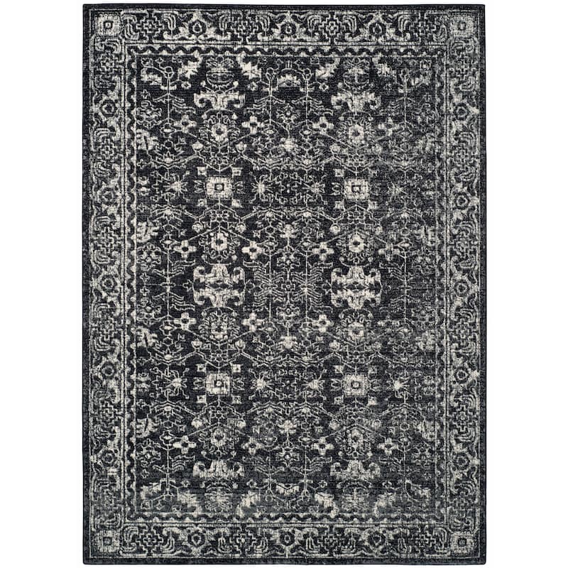 SAFAVIEH, Evoke Karola Vintage Boho Rug - 6'7" x 9' - Charcoal/Ivory