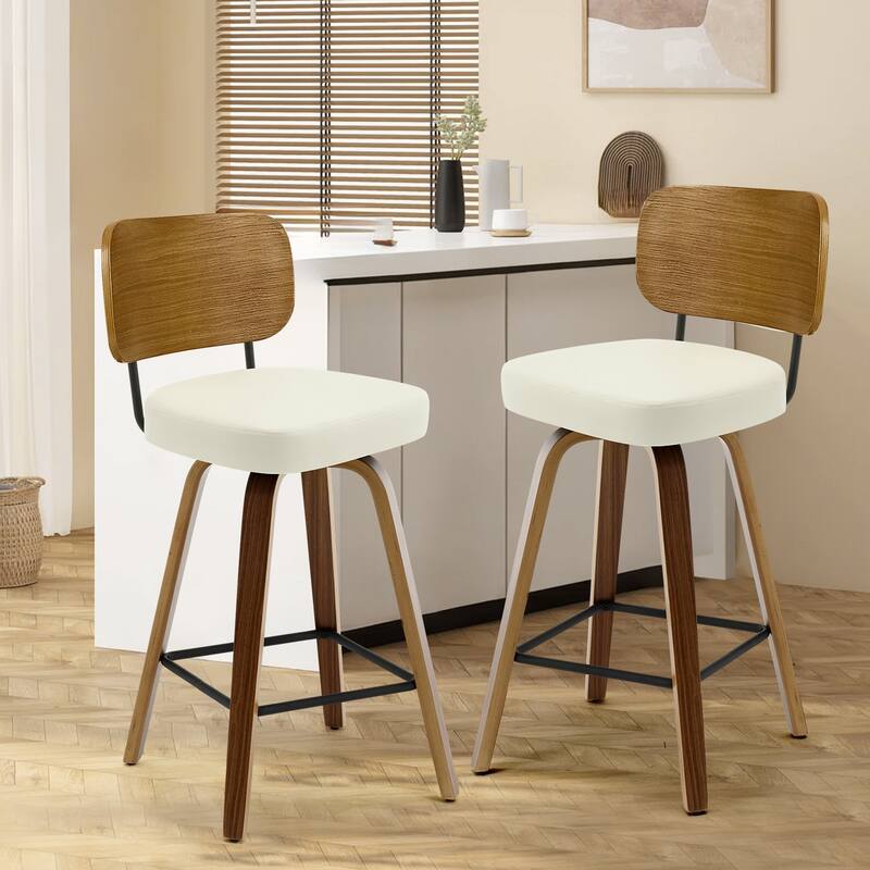 26" Swivel Upholstered Counter Height Bar Stool - 36.4" H x 17.1" W x 20" D