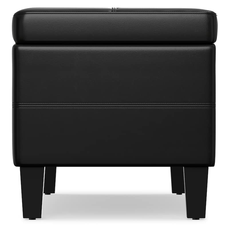 WYNDENHALL Halsey 48 inch Wide Contemporary Rectangle Ottoman Bench in Faux Leather