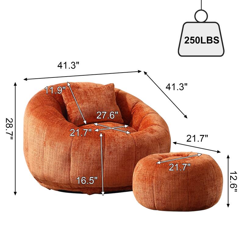 Bean Bag Chairs With Ottoman for Living Room