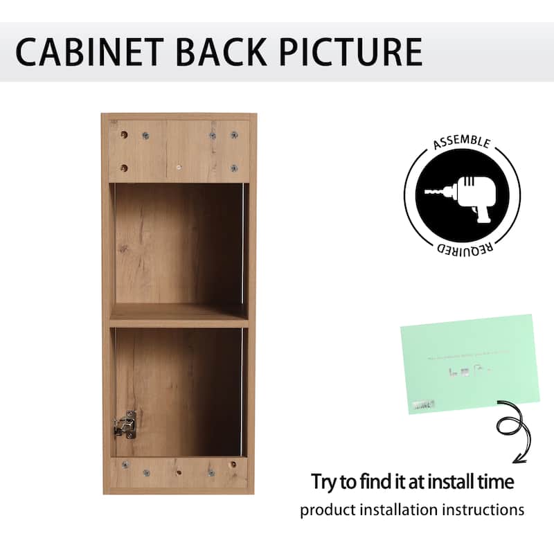 Malwee 12"/36" Bathroom Cabinet Wall Mounted Storage, Bathroom Medicine Cabinet with Soft Close Door and Shelf Over The Toilet