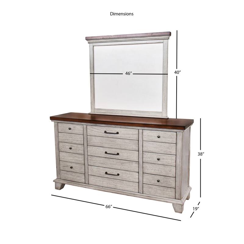 Steve Silver Overlook Two-tone Dresser and Mirror