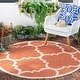 preview thumbnail 82 of 100, SAFAVIEH Courtyard Maryanne Indoor/ Outdoor Waterproof Patio Backyard Rug 5'3" x 5'3" Round - Terracotta