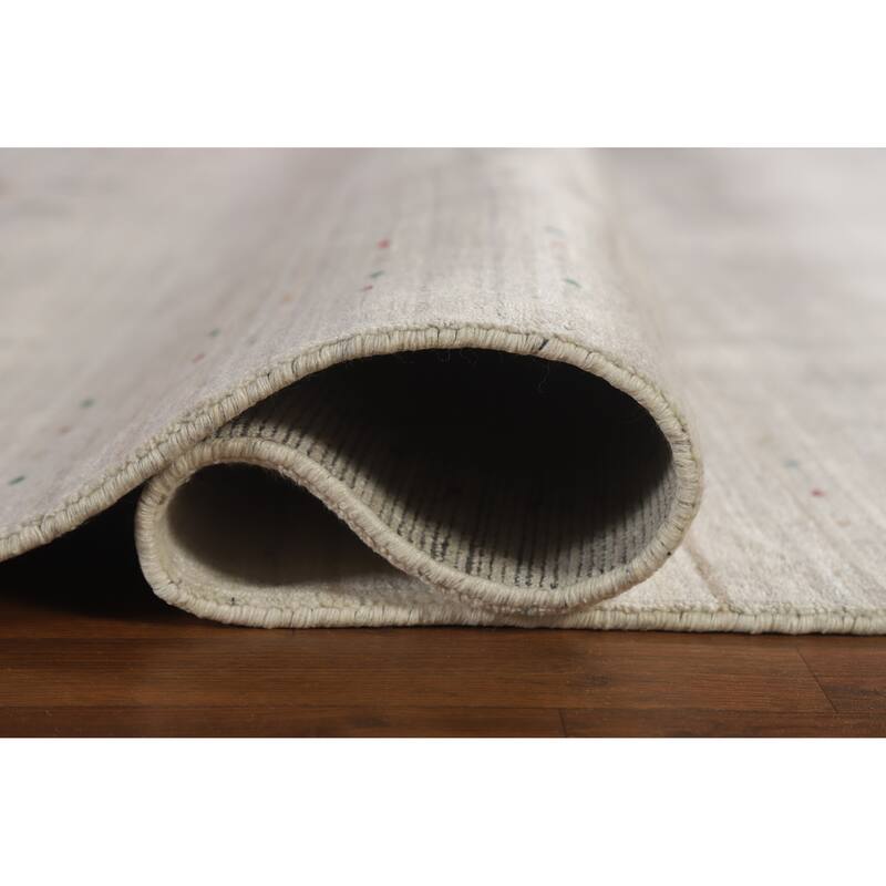 Hand Knotted Oriental 100% Wool Carpet Tribal Tribal Beige & Ivories Gabbeh Area Rug - 9' 11'' X 8' 0''