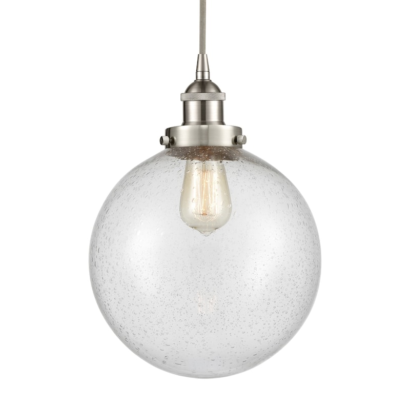 Innovations Lighting 616-1PH-14-10 Beacon Pendant Beacon 10" Wide - Brushed Satin Nickel / Seedy