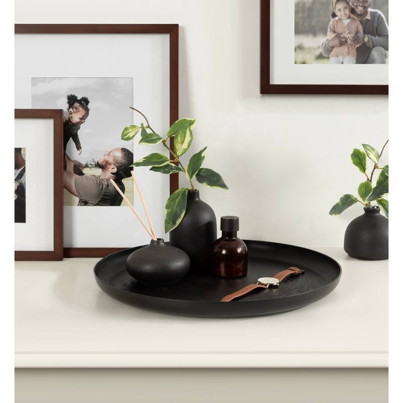 Kate and Laurel Stovring Round Metal Tray - 16" Diameter