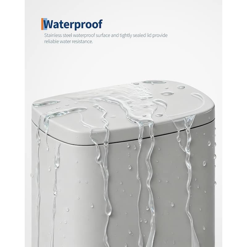 13 Gallon Step-on Stainless Steel Kitchen Trash Can, Rustproof Garbage Can with Lid