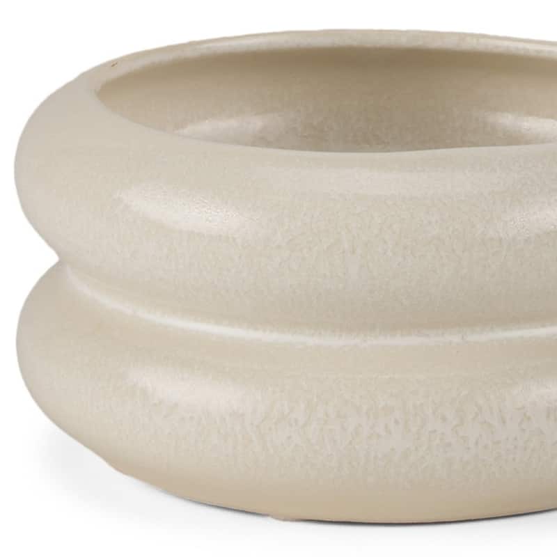 4" Cream Cylinder Ceramic Table Vase - 7.09