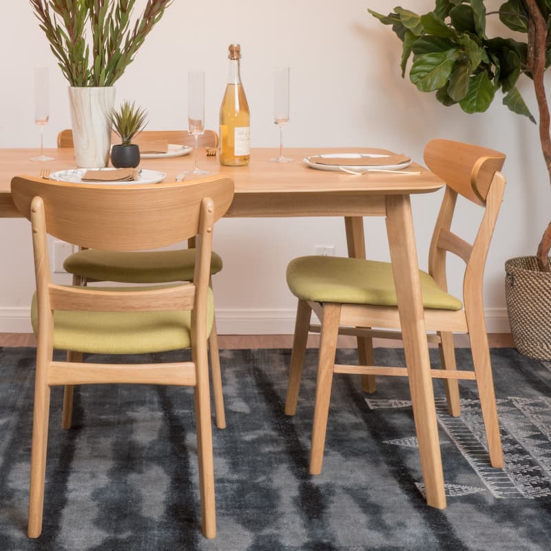 Idalia Mid-Century Modern Dining Chairs (Set of 2) by Christopher Knight Home - N/A - Green/Oak