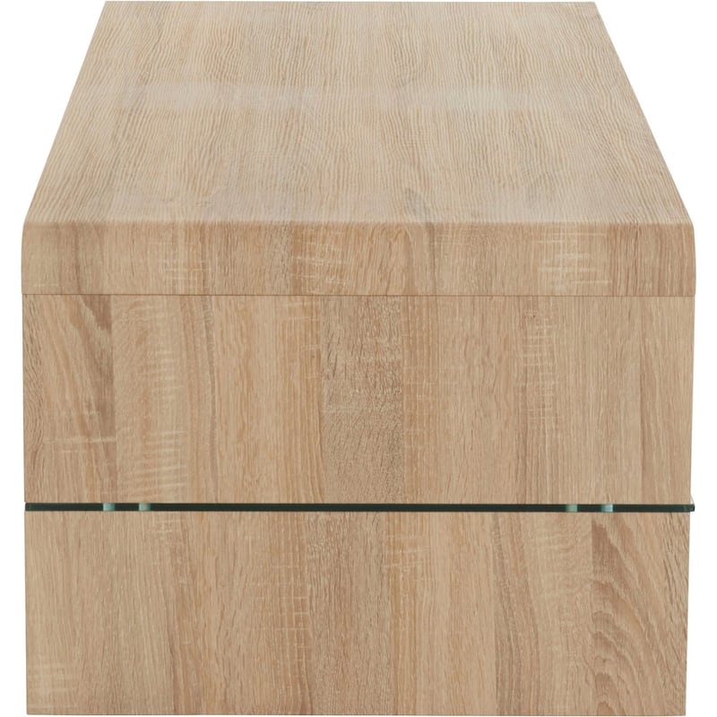 Ren Home Maja Wood Coffee Table with Glass Shelf