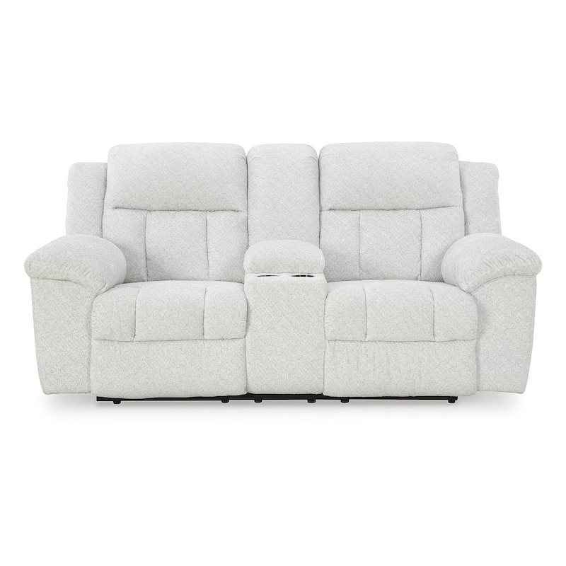 Signature Design by Ashley Frohn Double Reclining Loveseat with Console - 80"W x 40"D x 42"H
