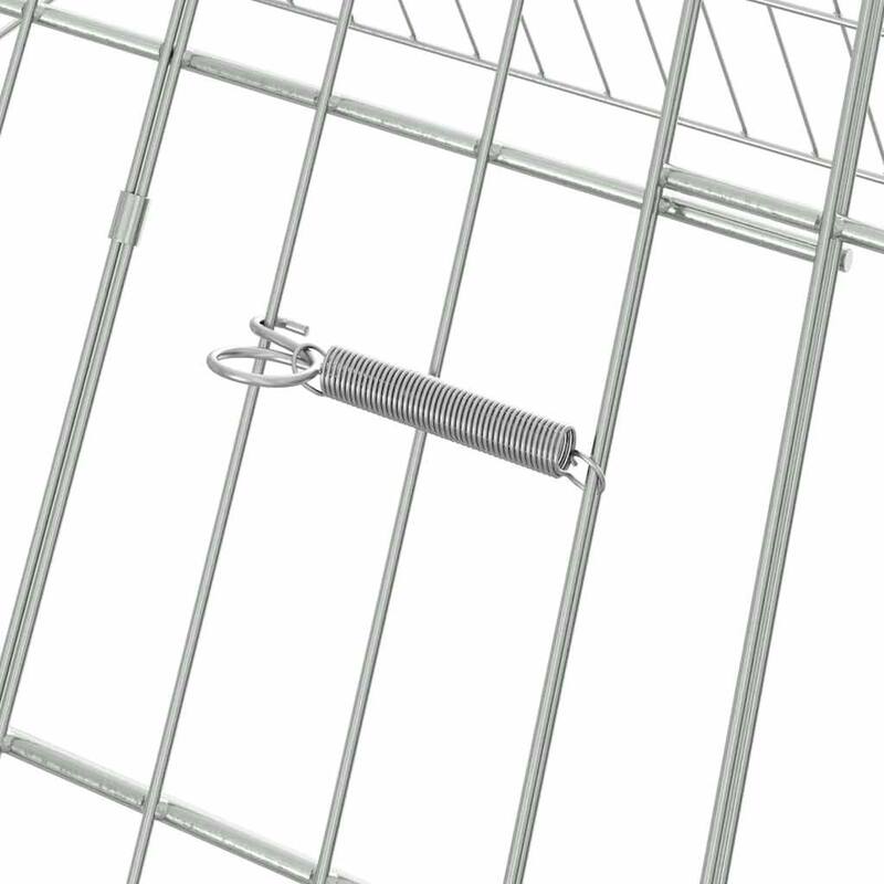 vidaXL Rabbit Cage Silver 215 x 100 x 85 cm Galvanised Steel